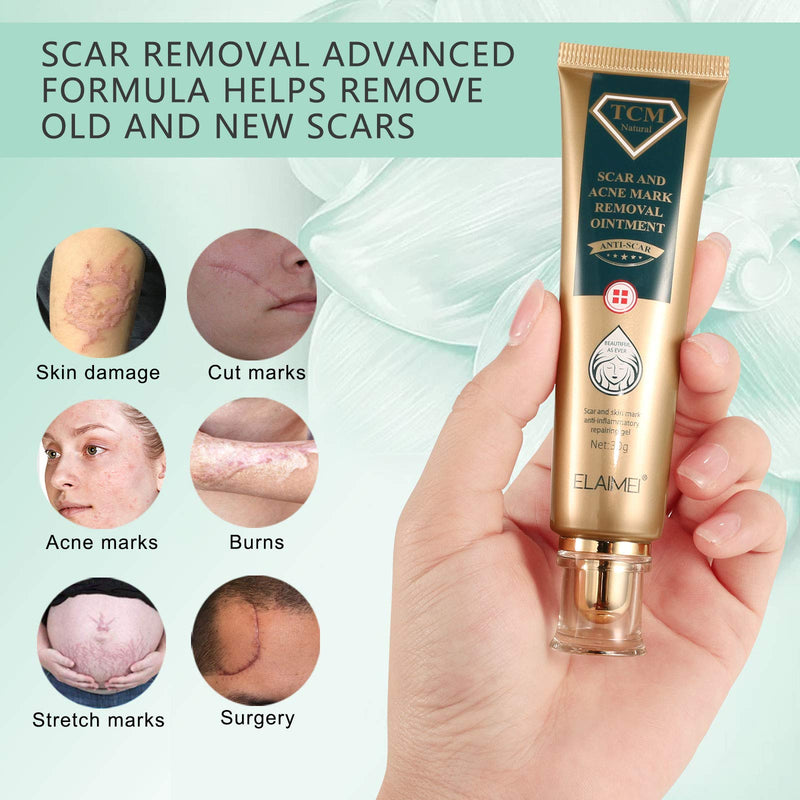 [Australia] - 2 Pack TCM Scar Removal Gel and Acne Mark Removal Cream Ointment, Acne Scar Removal Cream Skin Repair Acne Spots Remover Blackhead Stretch Marks 