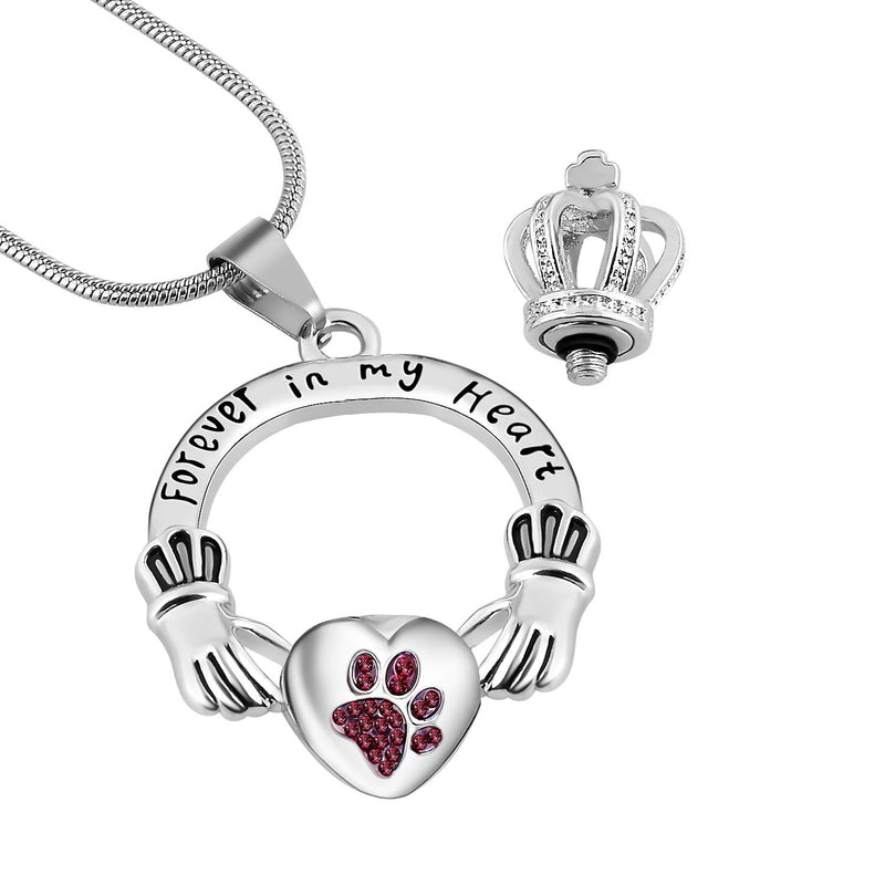 [Australia] - Eternaloved Cremation Jewelry Forever in My Heart Crown Heart Ash Urn Memorial Pendant Necklace Pet 