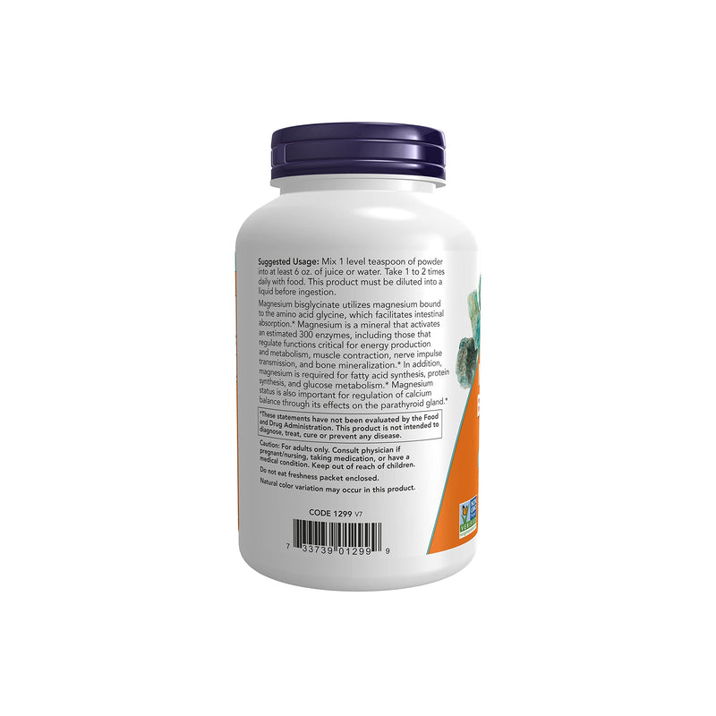 [Australia] - NOW Supplements, Magnesium Bisglycinate Powder, Enzyme Function*, Nervous System Support*, 8-Ounce 