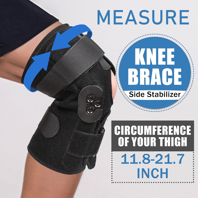 [Australia] - OneBrace Hinged Knee Brace Support - Adjustable Knee Immobilizer Support - Men & Women Leg Stabilizer for ACL/PCL Injuries, Tendon, Patella, Ligament & Meniscus Tear Injuries（Pack of 1） 