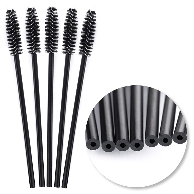 [Australia] - Tbestmax 200 Disposable Mascara Wand Eyebrow Brushes Spooly Applicator for Eyelash Extension Makeup Kits Black 