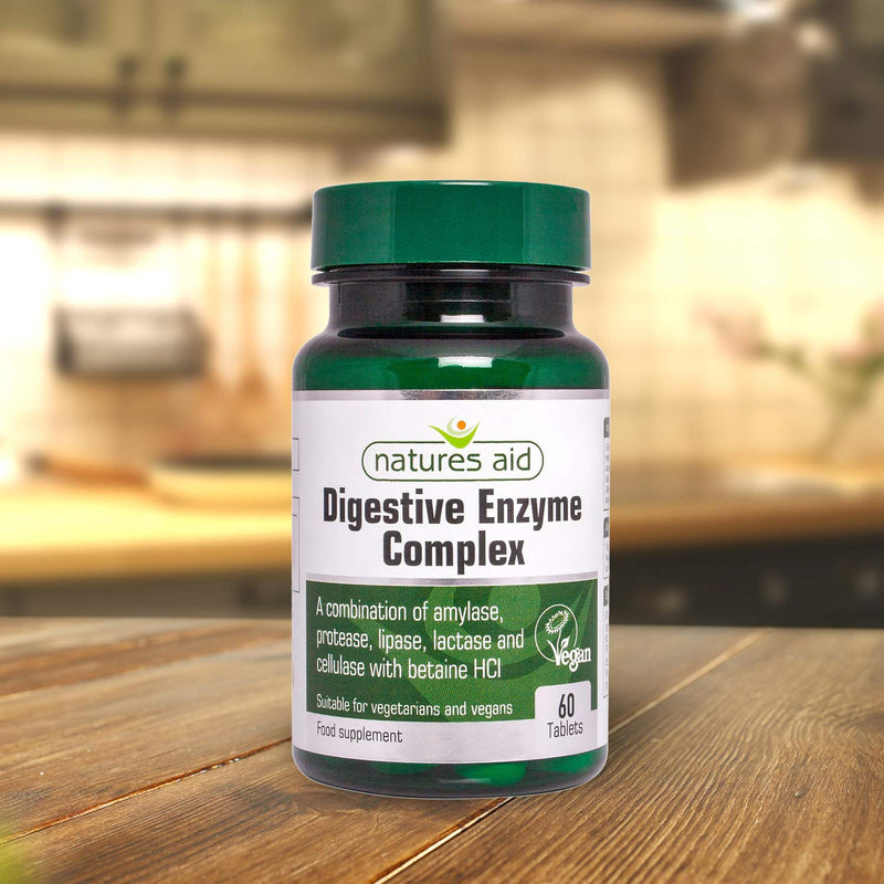 [Australia] - Natures Aid Digestive Enzyme Complex (with Betaine HCI) 60 Tablets. Suitable for Vegetarians. 