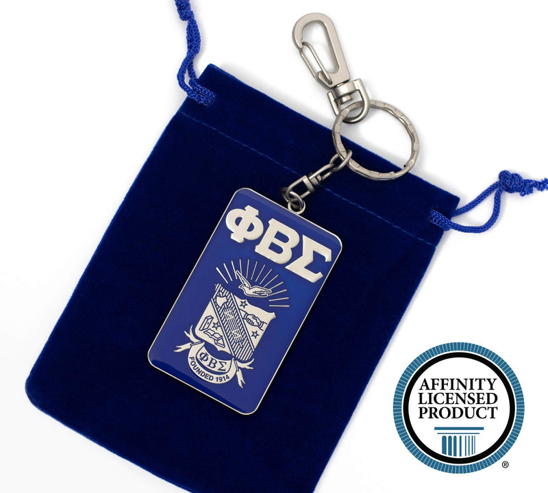 [Australia] - Bad Bananas Phi Beta Sigma Fraternity - Keychain - Classic Letters and Shield - Silver Metal with Enamel Fill - Officially Licensed 