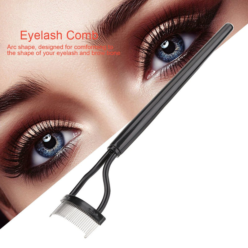 [Australia] - Eyelash Comb, Steel Needle Mascara Eyebrow Brush, Arc Shape Eyebrow Makeup Comb, Makeup Beauty Tools 