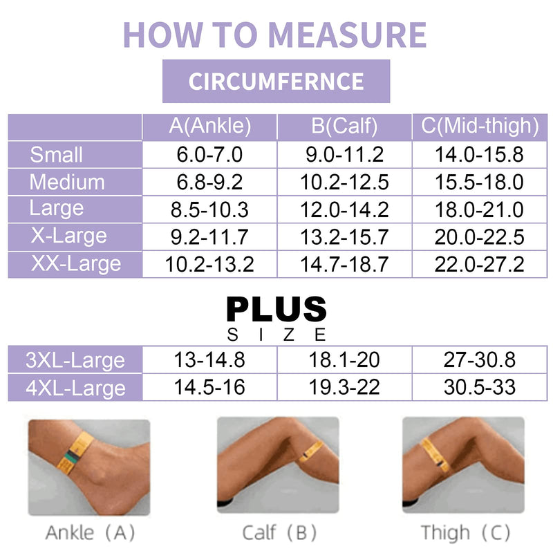 [Australia] - Thigh High Compression Stockings 20-30 mmHg, Closed Toe Socks for Women & Men Black Large 