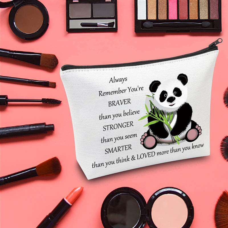 [Australia] - LEVLO Cute Panda Cosmetic Make up Bag Panda Inspired Gifts You Are Braver Stronger Smarter Than You Think Makeup Zipper Pouch Bag For Women Girls (Panda Bag) Panda Bag 