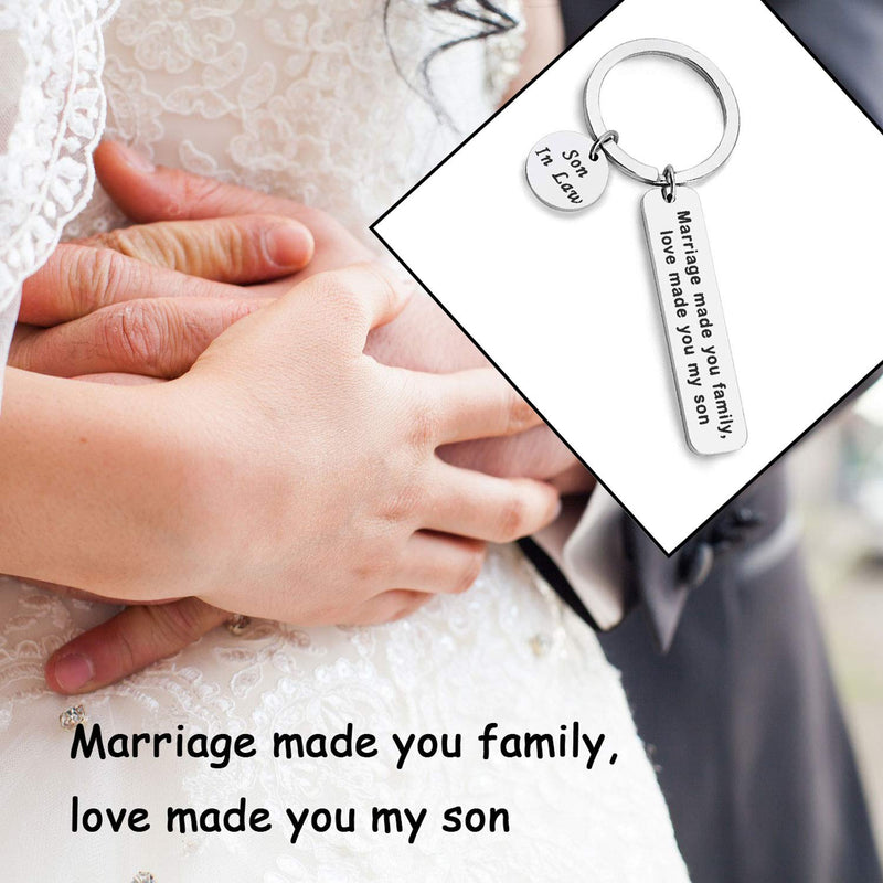 [Australia] - WUSUANED Son in Law Gift Marriage Made You Family Love Made You My Son Keychain Gift for Stepson Son in Law Groom to Be Son in law keychain 