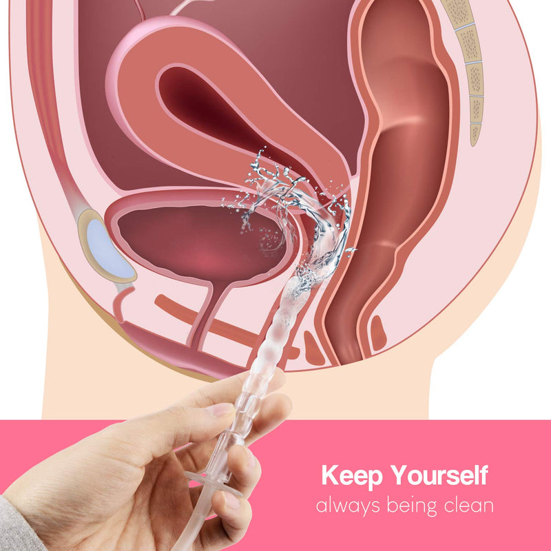[Australia] - Douper Reusable Vaginal Douche, 300ml Women Vaginal Cleaning System Anal Douche Portable kit with 3 Nozzles, Maintain Feminine Hygiene for Daily Care, BPA & PVC Free 