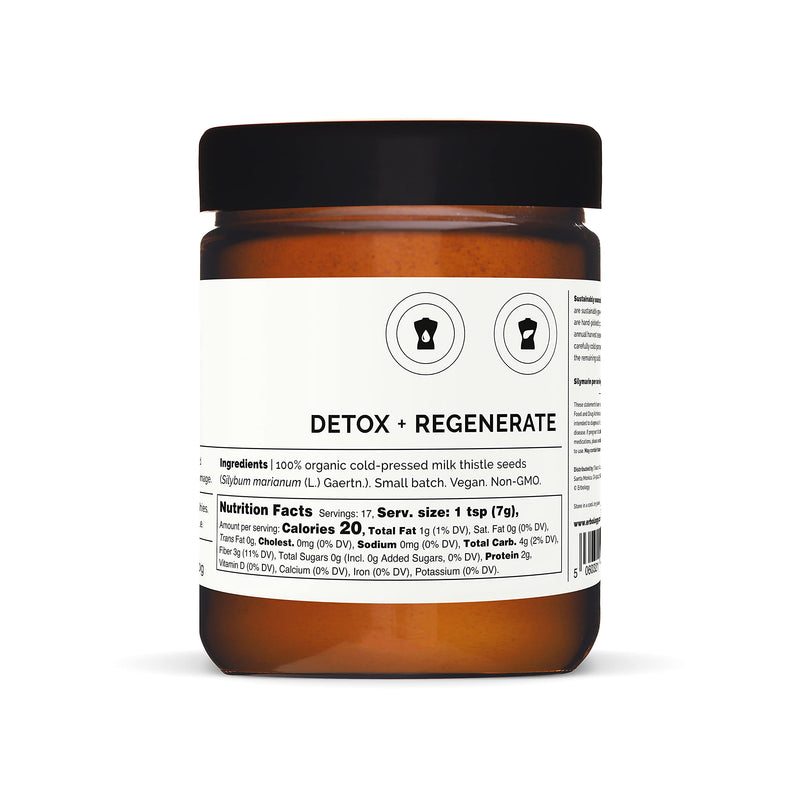 [Australia] - 100% Organic Milk Thistle Powder 120g - Cold-Pressed from 100% Milk Thistle Seeds - Rich in Silymarin - Cleanse and Detox - Straight from Farm - Raw Vegan - Non-GMO - Recyclable Glass Jar 
