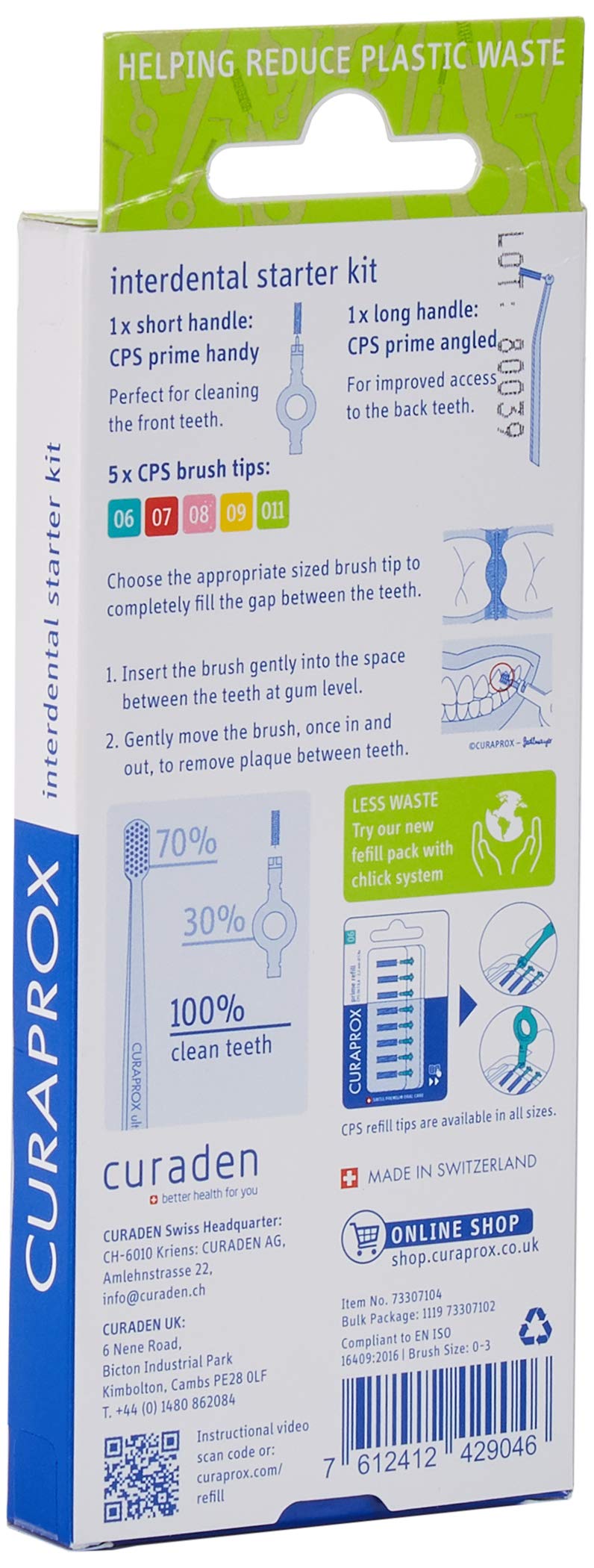 [Australia] - Curaprox CPS Interdental Brush Starter Kit, Mixed - 06, 07, 08, 09, 011 Interdental Brushes + 2 Interdental Toothbrush Holders 
