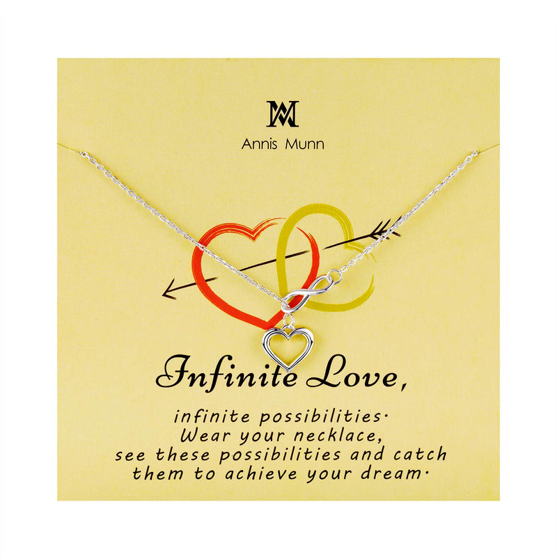 [Australia] - Infinite Love Necklace - 925 Sterling Silver Love Heart Womens Necklace Jewelry, Forever Love Pendant Endless love Necklace Christmas and Valentine's Day Jewelry Birthday Gift for Girls and Women 