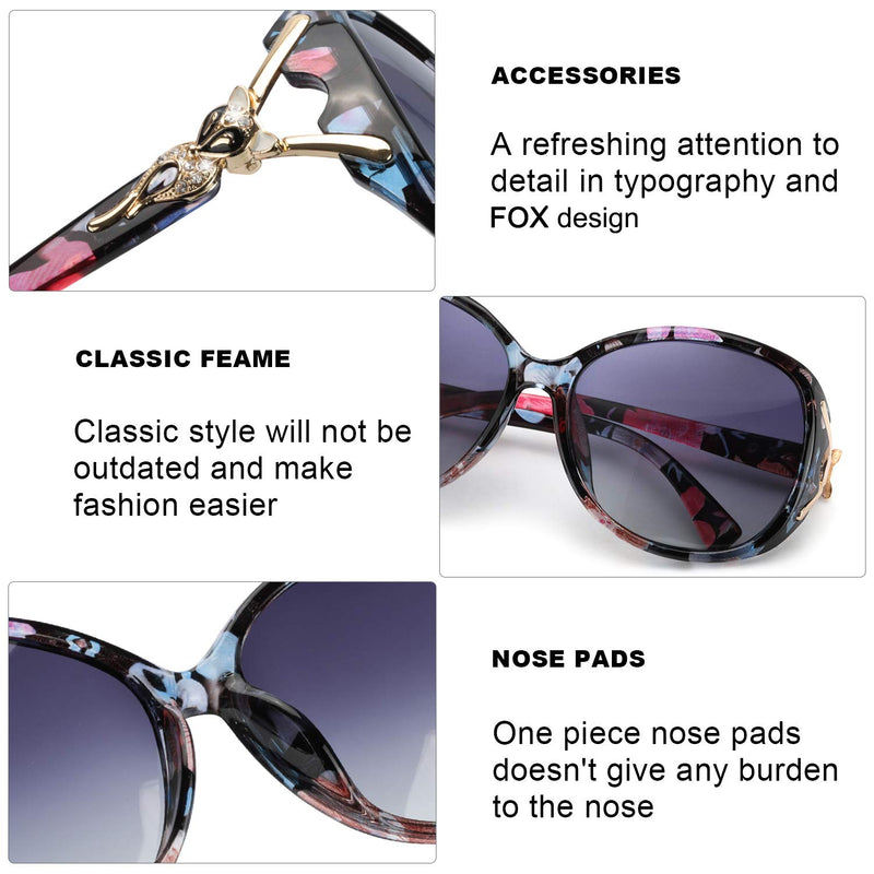[Australia] - FIMILU Classic Oversized Sunglasses for Women Polarized 100% UV400 Protection Lenses Ladies Fashion Retro HD Sun Glasses A0 Floral Frame Oversized Polarized Sunglasses 