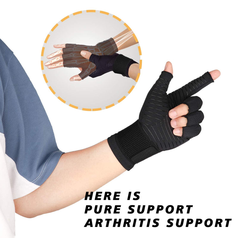 [Australia] - Thx4COPPER Compression Arthritis Gloves with Strap,Carpal Tunnel,Typing,Support … Large-X-Large 