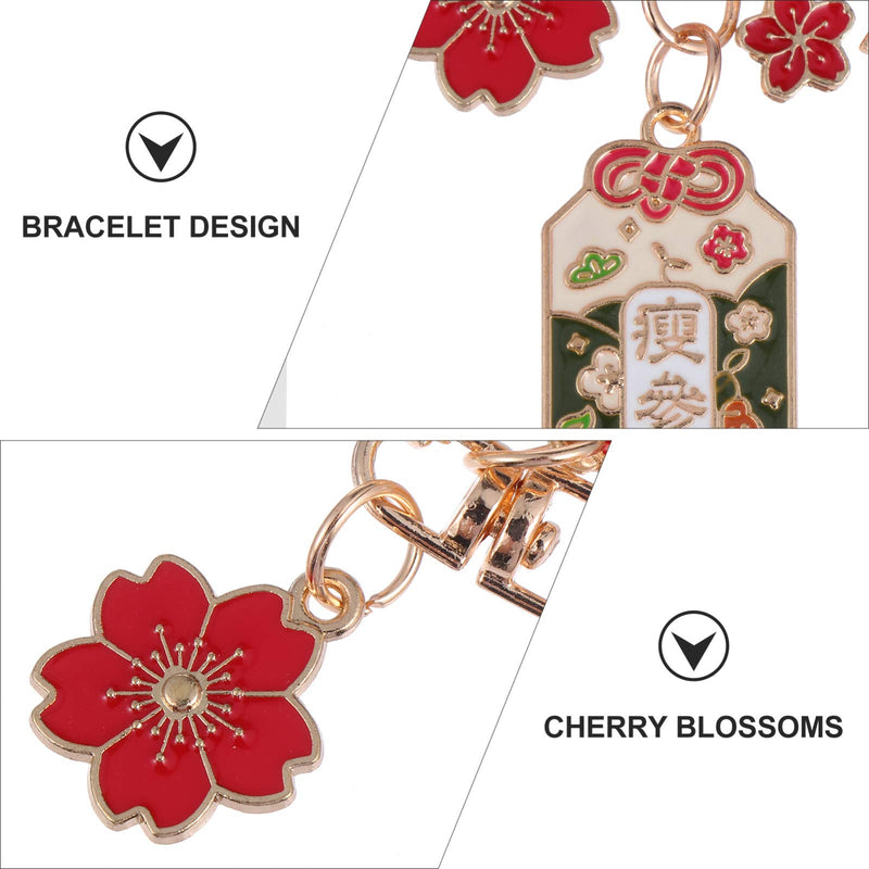 [Australia] - VALICLUD Feng Shui Key Chains Japanese Keychains with Cherry Blossoms Good Fortune Keychain Decorative Keyring Charm Pendant for Purse Handbag Car Key 