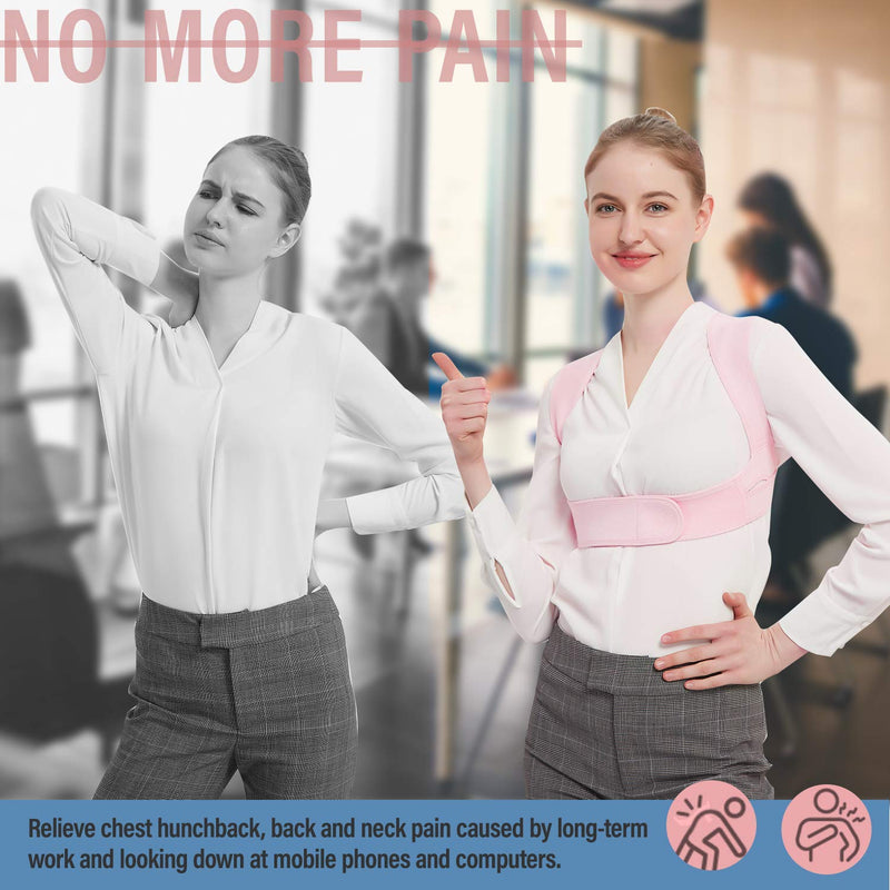 [Australia] - Posture Corrector for Women and Men, Vicorrect Adjustable Upper Back Brace for Clavicle Support and Providing Pain Relief from Neck, Shoulder, and Upper Back S-M (25"-35") Small/Medium 