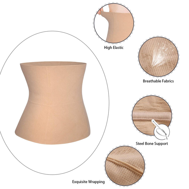 [Australia] - Gotoly Waist Trainer for Women Seamless Postpartum Recovery Belt Shapewear Tummy Control Weight Loss Body Shaper Beige S 