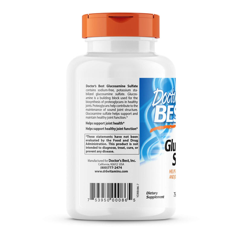 [Australia] - Doctor's Best Glucosamine Sulfate, Non-GMO, Gluten & Soy Free, Joint Support, 750 mg, 180 Count 180 Count (Pack of 1) 