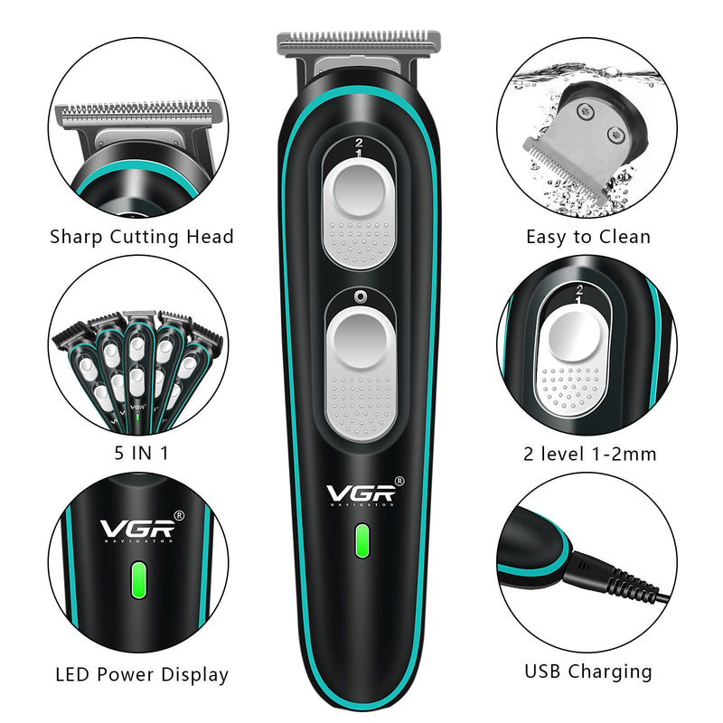 [Australia] - Lumitact Professional Hair Clippers for Men Kids USB Rechargeable Hair Trimmer Cordless Electric Hair Clippers Haircutting Kit 4 Guide Combs(3 6 9 12mm) 