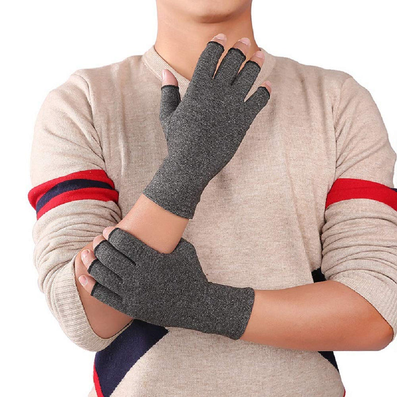 [Australia] - VITTO Anti-Arthritis Gloves (Pair) - Providing Warmth and Compression to Help Increase Circulation Reducing Pain and Promoting Healing 1x Pair (Grey, M) Grey 