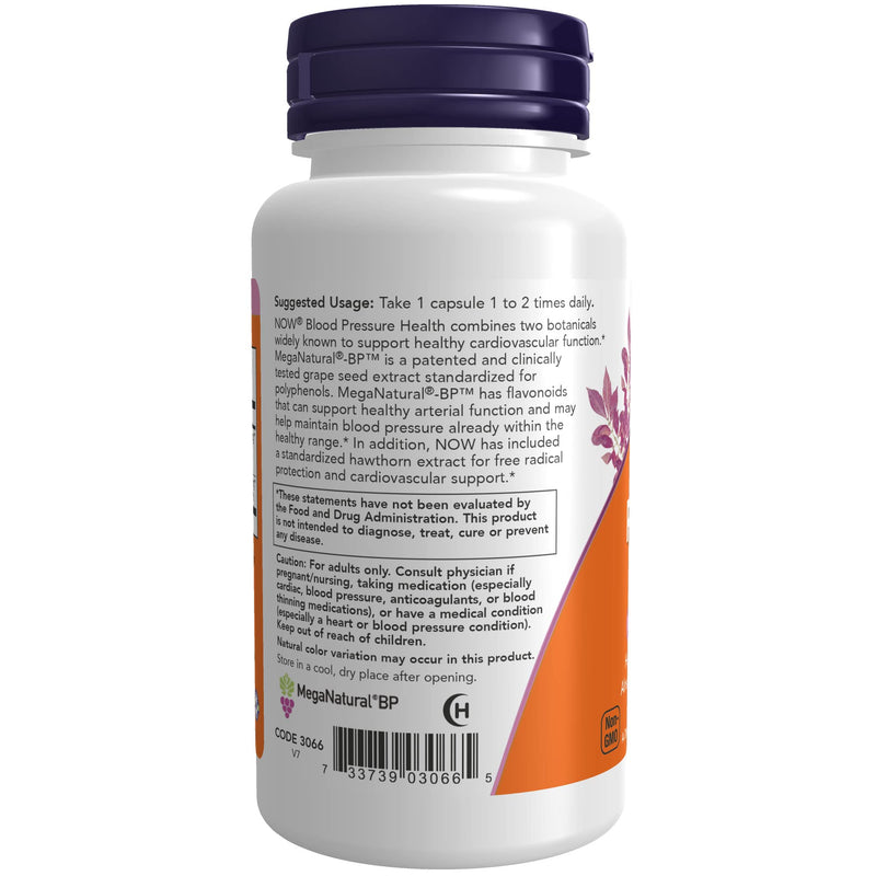 [Australia] - NOW Supplements, Blood Pressure Health with MegaNatural®-BP™, Cardiovascular Support*, 90 Veg Capsules 