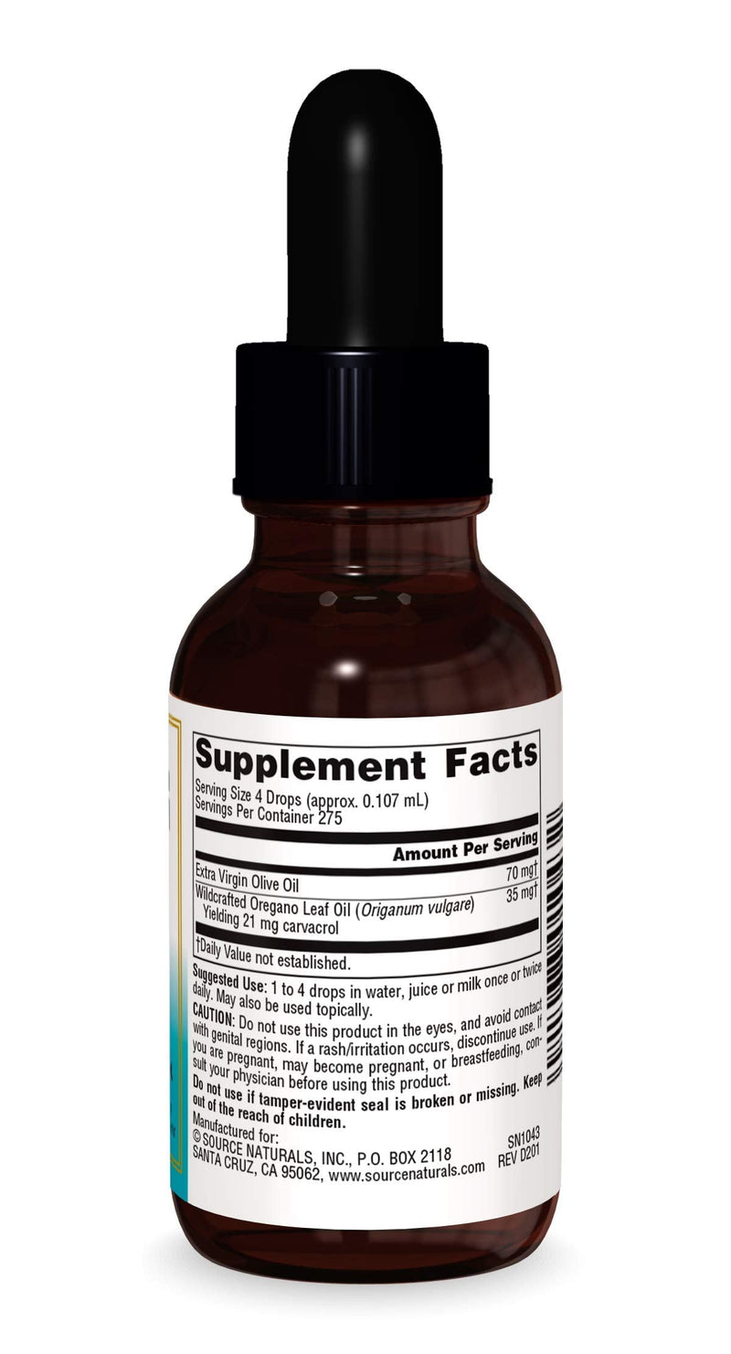 [Australia] - Source Naturals Wellness Oil of Oregano - Standardized to 70% Carvacrol - 1 Fluid oz 1 Fl Oz (Pack of 1) 