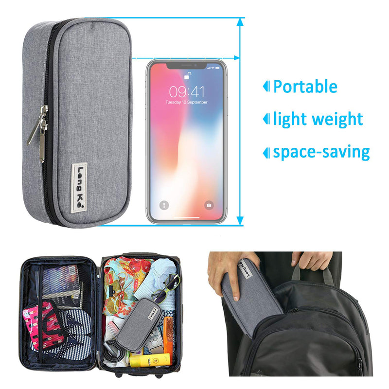 [Australia] - YOUSHARES Insulin Travel Case - Insulated Medication Cooler Travel Bag for Diabetic Insulin Pen and Vials Storage with 2 Cooling Ice Packs (Grey) Grey 