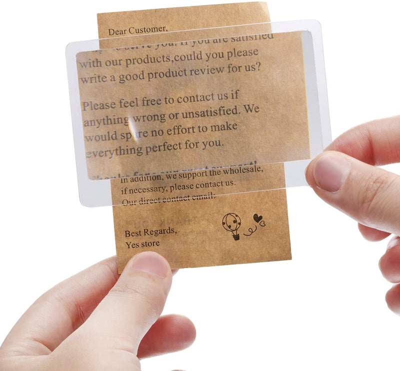 [Australia] - Bettomshin 6Pcs PVC Fresnel Lens Magnifier 2.83" x 1.61"(LxW) Lens Size 3X Magnifying Glass Page Magnifying Sheet Credit Card Magnifier for Reading Small Prints Red Tones Red 6pcs 