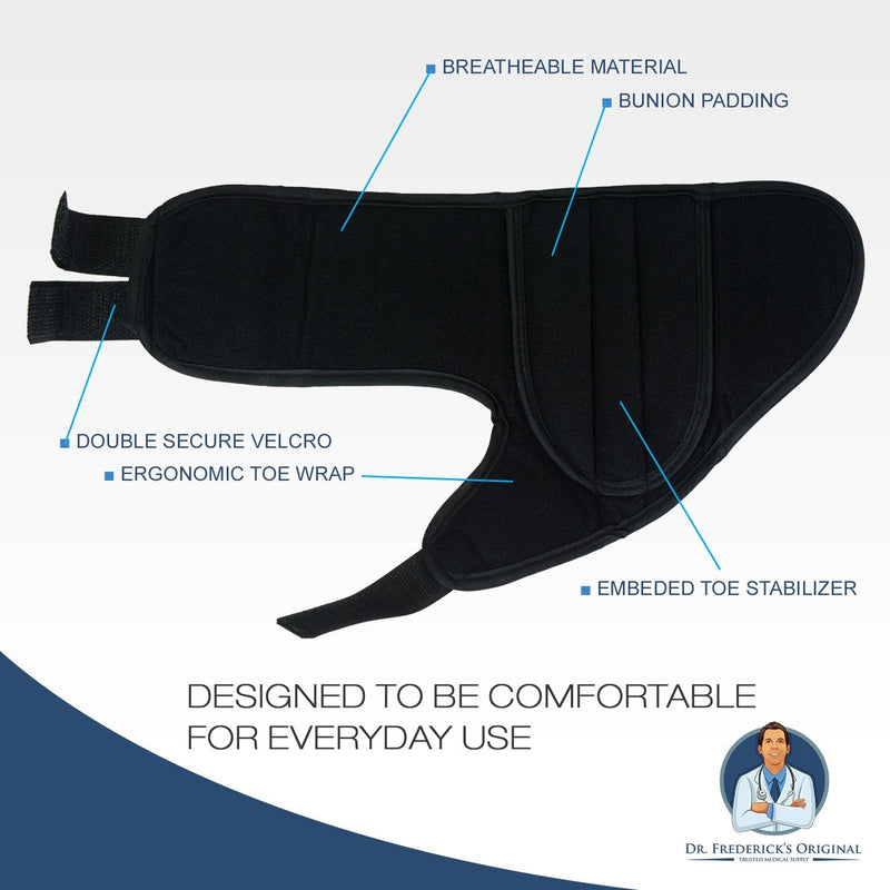 [Australia] - Dr. Frederick's Original Nighttime Bunion Splints - 2 Double-Stitched Velcro Bunion Correctors - Bunion Relief for Bedtime - for Men & Women 