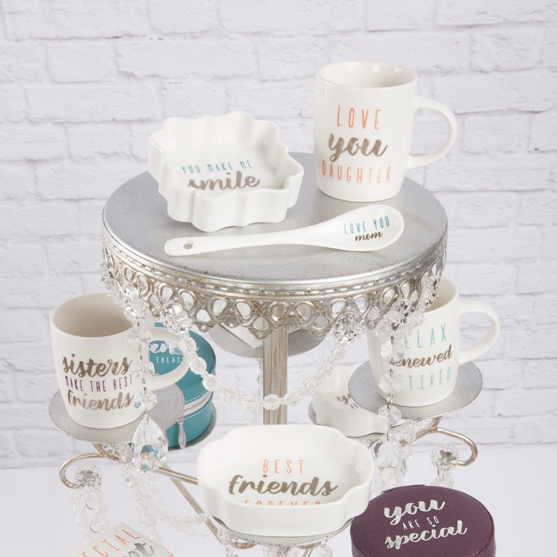 [Australia] - Pavilion - You Make Me Smile - Teal & Silver - 3 Inch Mini Jewelry Dish with Gift Box 