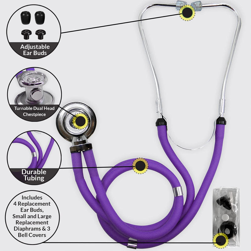 [Australia] - Dixie Ems Sprague-Rappaport Type Two Tube Stethoscope – Purple 