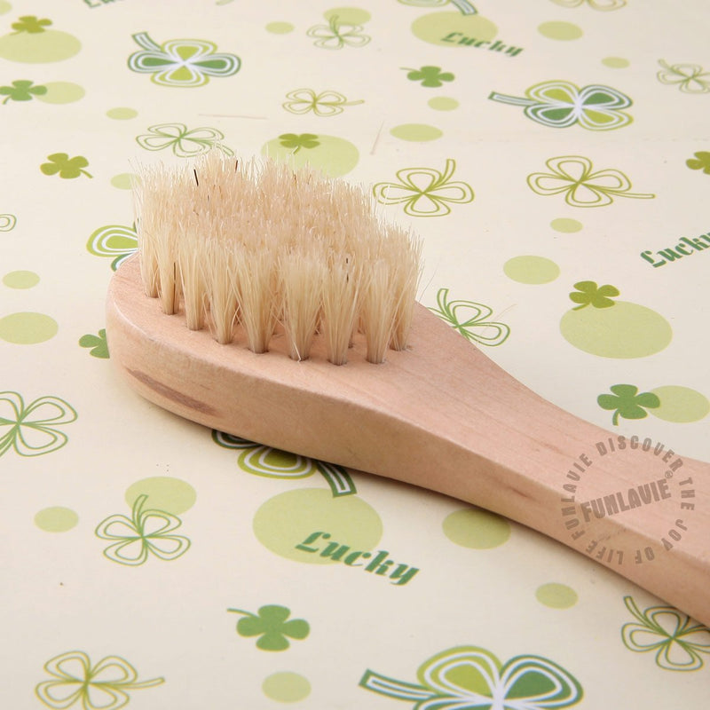 [Australia] - Facial Cleansing Brush Natural Bristle Wood Face Scrub Exfoliation Brush 5.7" - FUNLAVIE 