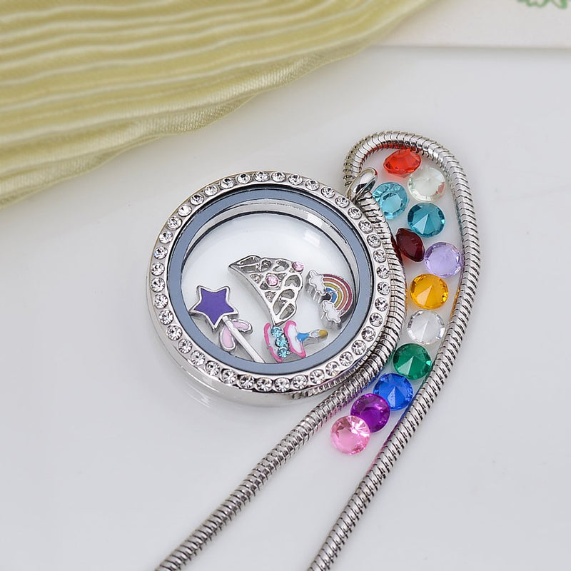 [Australia] - beffy Girl's Happy Birthday Gift & Sweet Sixteen, Teen Girl Gift, Floating Living Memory Charms Lockets Necklace HappyBirthdayGift-C001 