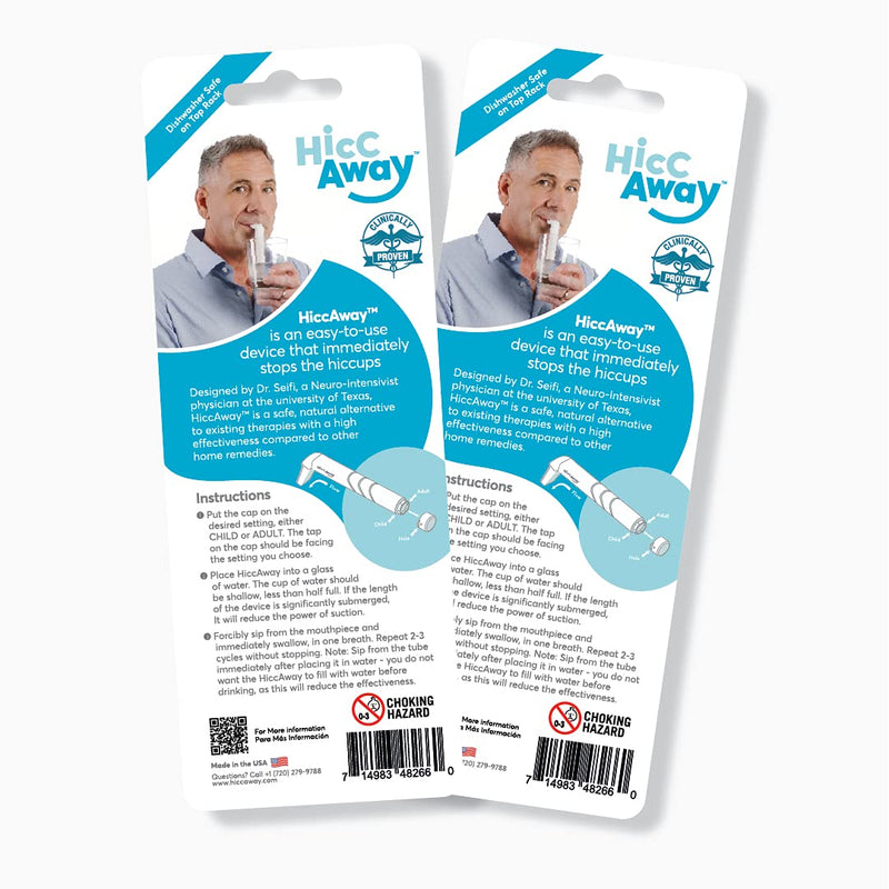 [Australia] - HiccAway Double Pack | Hiccup Cure | Hiccup Relief | Kids Hiccup Cure | Adults Hiccup Relief | Drug Free Hiccup Cure | BPA Free | Hiccups 