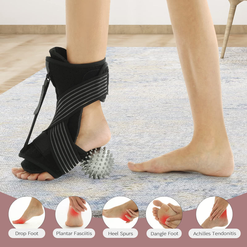 [Australia] - Upgraded Plantar Fasciitis Night Splint , Adjustable Plantar Fasciitis Relief Night Splint for Women & Men, Relief Brace for Plantar Fasciitis Relief, Achilles Tendonitis and Foot Drop (black) black 