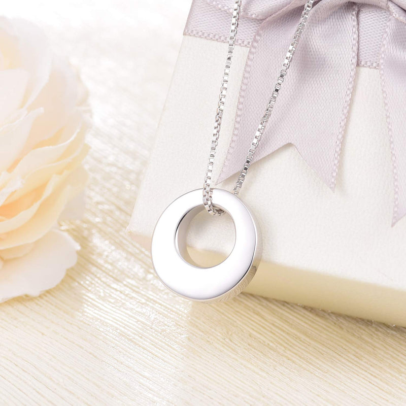 [Australia] - Jinlou Circle of Life Urn Necklace 925 Sterling Silver Cremation Eternity Memorial Pendant for dog ashes jewelry earn necklace for ashes 