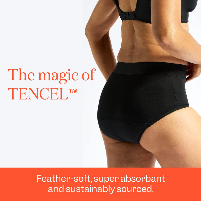 [Australia] - Jude, UK Women Size 12, High Waisted Full Brief Leak-Free Pants, No-Show, Unique 3-Layer Gusset Incontinence Pants for Women, Machine Washable UK 12 
