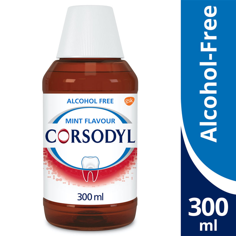 [Australia] - Corsodyl 0.2% Gum Disease & Bleeding Treatment Mouthwash, Alcohol Free, Mint Flavour, 300 ml 0.2% Mouthwash 