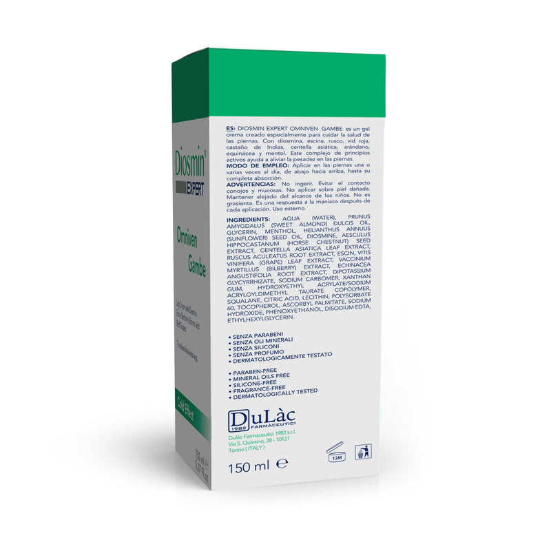 [Australia] - Diosmin and Horse Chestnut Cream for Legs Dulàc - Restless Legs, Swollen Ankles, Spider Legs, Swollen Legs Relief - Cooling Leg Gel, Improves Micro-Circulation 150 ml (Pack of 1) 