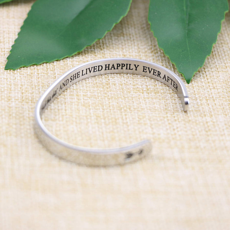 [Australia] - Joycuff Bracelets for Women Personalized Inspirational Jewelry Mantra Cuff Bangle Friend Encouragement Gift for Her A wise woman once said "f**ck this sh*t" and she lived happily ever after 