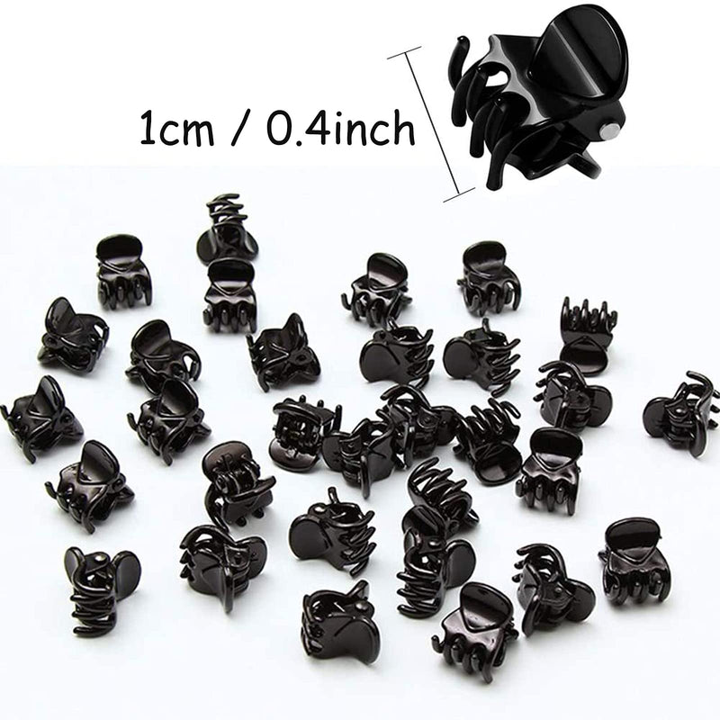 [Australia] - VEGCOO 60 Pcs Mini Hair Clips, Plastic Hair Claw Clips Pins Clamps for Girls and Women, Black Claws 