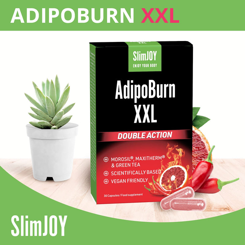 [Australia] - SlimJOY AdipoBurn XXL - Extract of Green Tea Leaves, Cayenne pepper and Caffeine - with Free E-Book Guide - 3 x 30 Capsules by Sensilab 