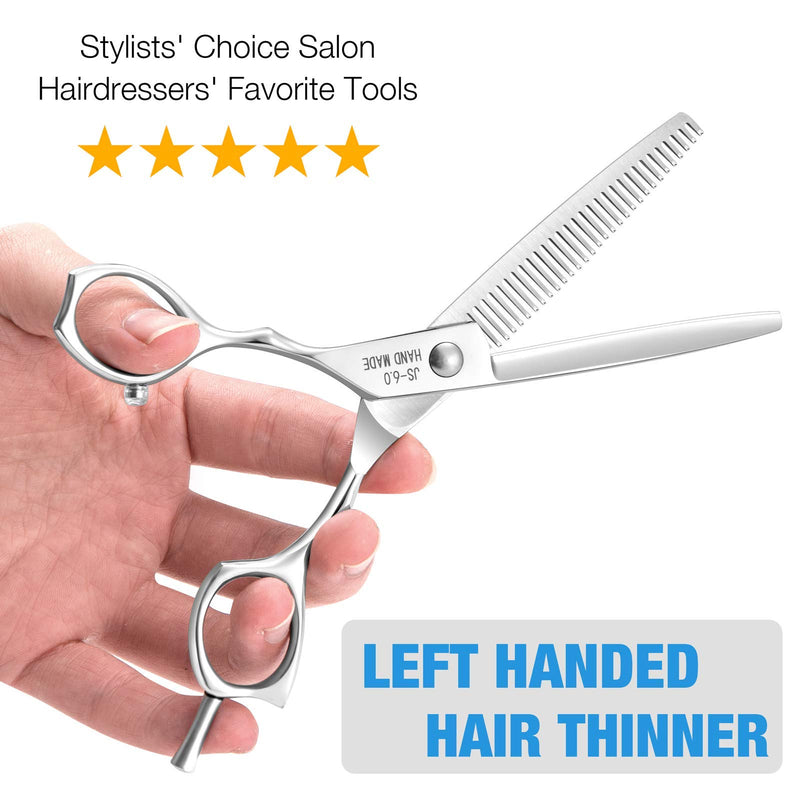 [Australia] - JASON 6 Inch Lefty Barber Thinning Shears for Hair Cutting Professional 30 Teeth Salon Blending Scissors Hairdressing Scissor JP 440C Texturizing Shears for Men Women Blender 