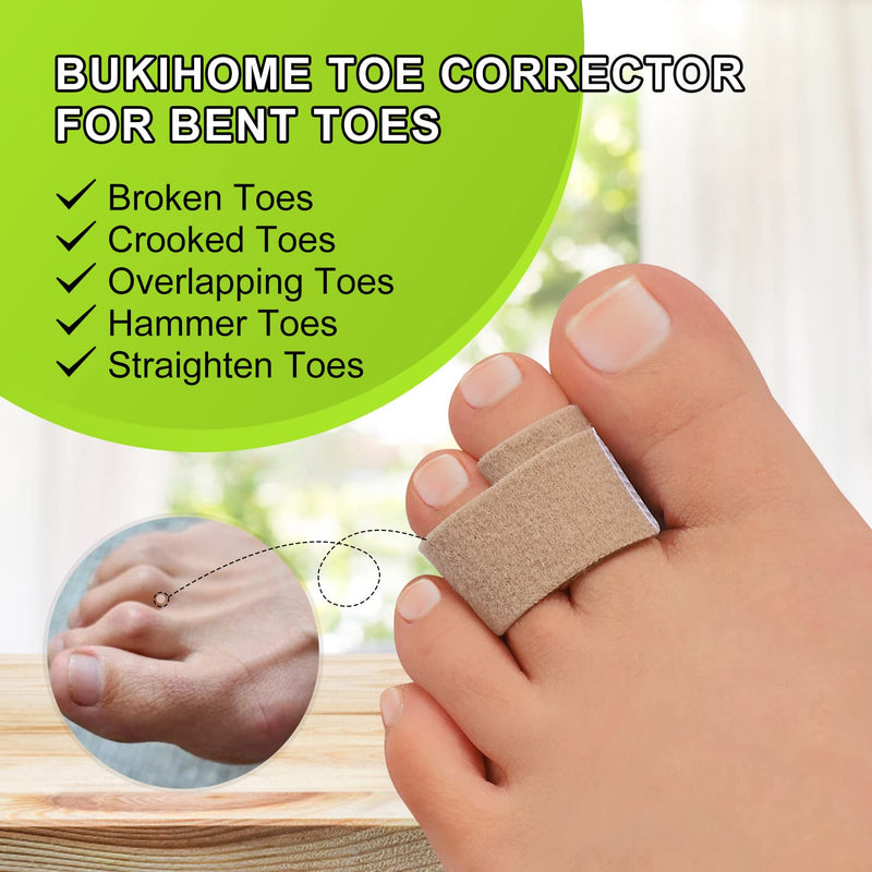 [Australia] - Bukihome Up-Grade Hammer Toe Straighteners for Bent Toes, 12 Pack Toe Splints, Toe Corrector, Toe Wraps for Curled Toes, Crooked Toes and Hammer Toes（6 Large Size & 6 Middle Size） 