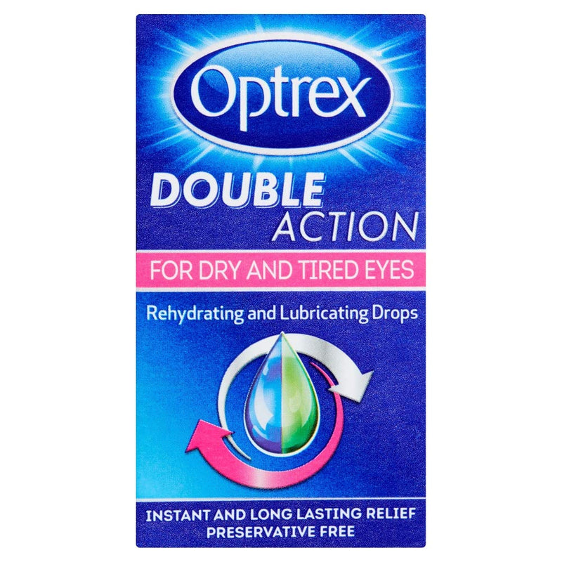 [Australia] - Optrex Drops for Dry & Tired Eyes Double Action, 10 ml & Double Action ActiMist Dry and Irritated Eyes Spray, 10 ml + Eye Spray 