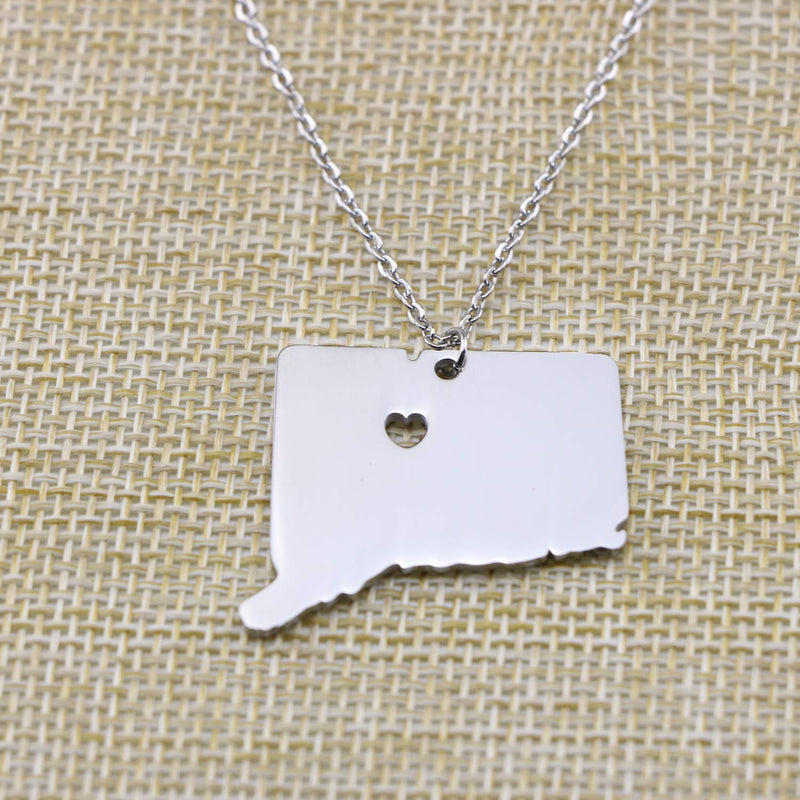 [Australia] - Yiyang State Necklace Pendant Country Map Pendant Charm Jewelry Gift for Women Teens Connecticut 