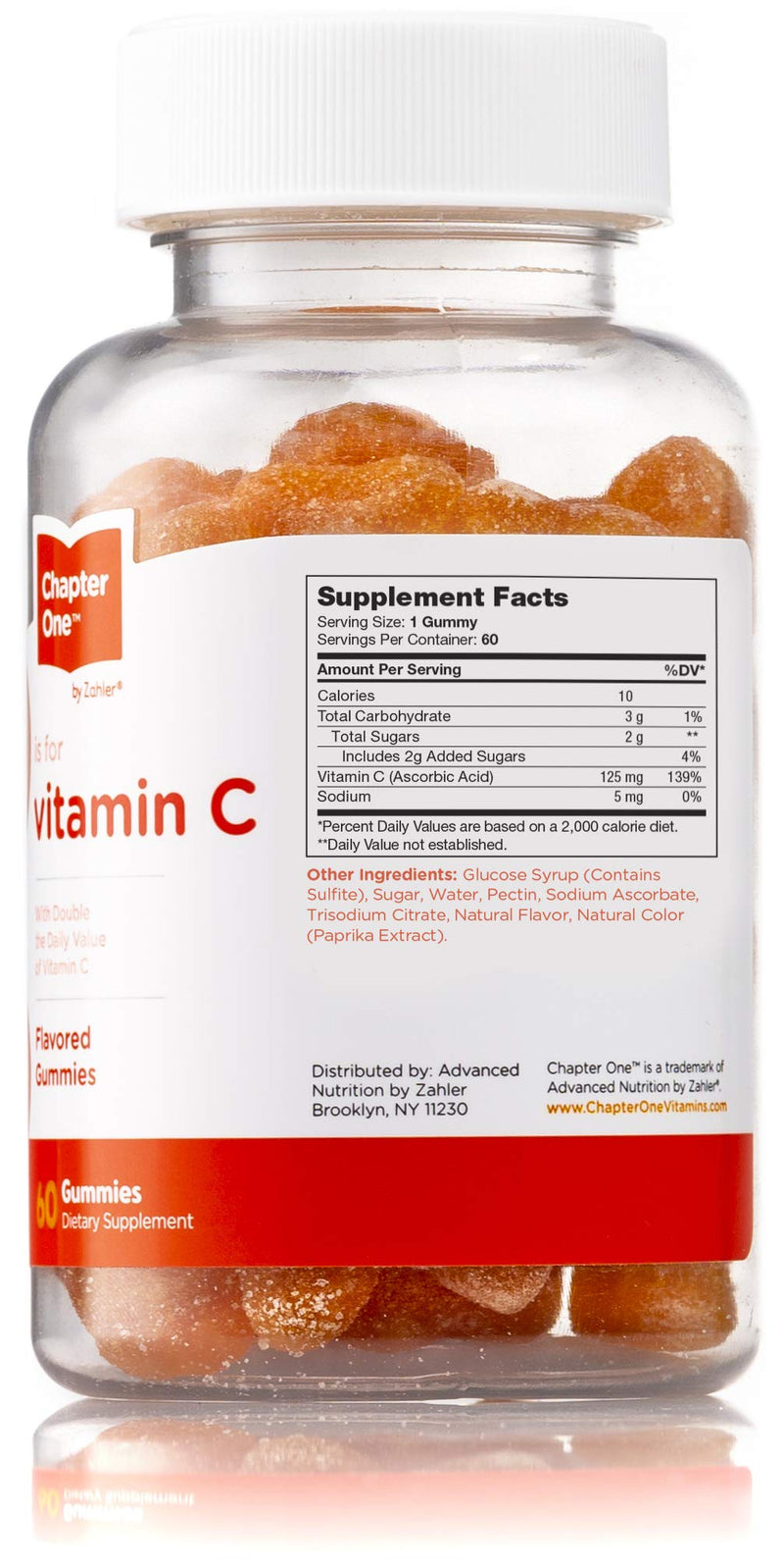 [Australia] - Chapter One Vitamin C Gummies, Great-Tasting Chewable Vitamin C for Kids, Vitamin C Gummies for Kids, Certified Kosher (60 Gummies) 60 Count (Pack of 1) 