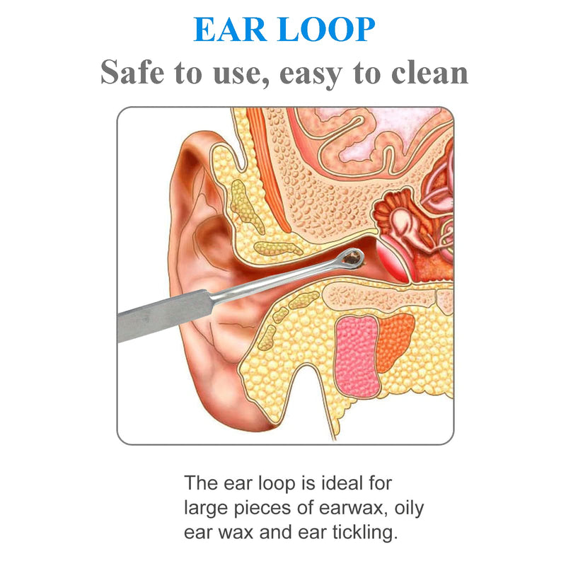 [Australia] - Ear Wax Removal Kit - Ear Q Tip Pick Curette Cleaning Reusable Earwax Cleaner Remover Medical Grade Stainless Steel Tool by Krisp Beauty 