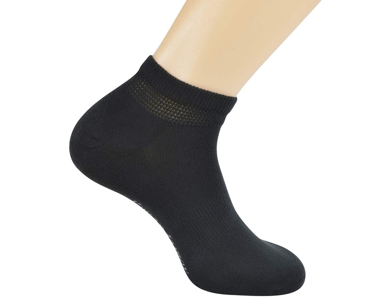 [Australia] - Yomandamor Mens Cotton Diabetic Low Cut Socks with Seamless Toe,5 Pairs 9-11 5 Pairs Black 