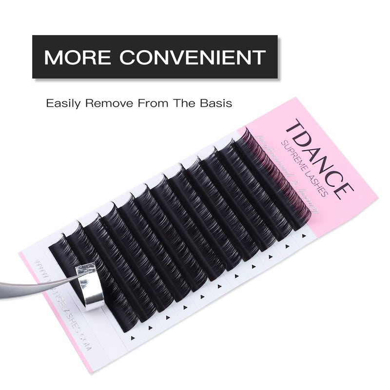 [Australia] - TDANCE Premium D Curl 0.18mm Thickness Semi Permanent Individual Eyelash Extensions Silk Classic Lashes Professional Salon Use Mixed 14-19mm Length In One Tray (D-0.18,14-19mm) 14-19 mm D-0.18 