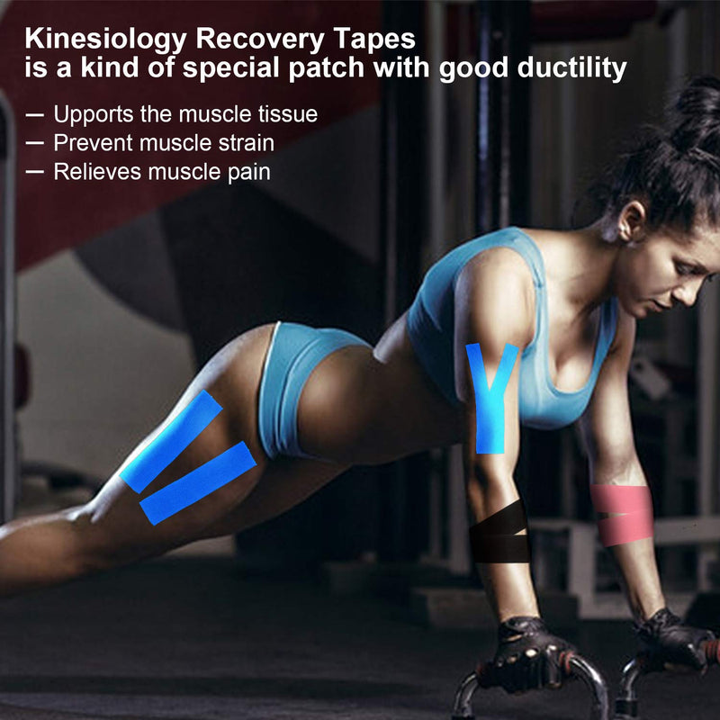 [Australia] - Kinesiology Tape Athletic Tape, Lychee Supports & Protects Muscles, Waterproof and Latex Free, Breathable Elastic for Sport Activity (Dark Blue, 6 Rolls) Dark Blue 